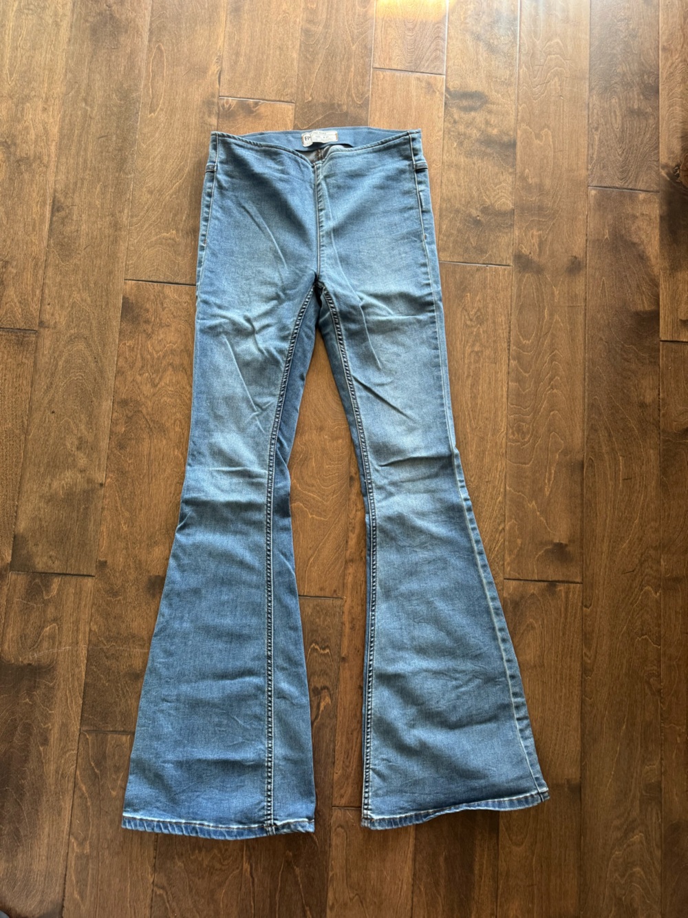 Free People flare jeans in Light Blue Wash